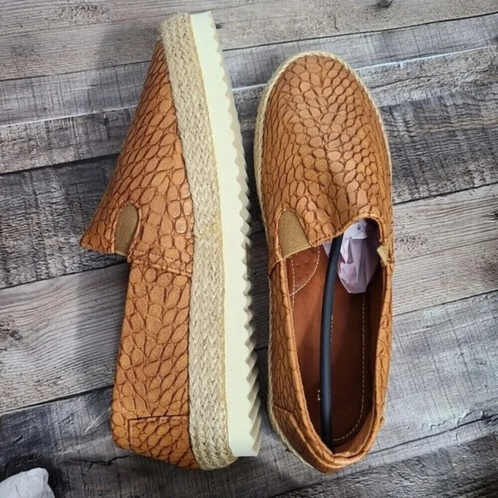 ELECTRIC karma Womens Lulu Camel Espadrille slip-on sz 9 NEW